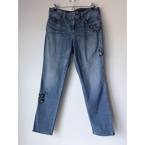 NYDJ Not Your Daughters Jean Women’s 10 Boyfriend 34x28.5 LiftxTuck Embroidered‌
